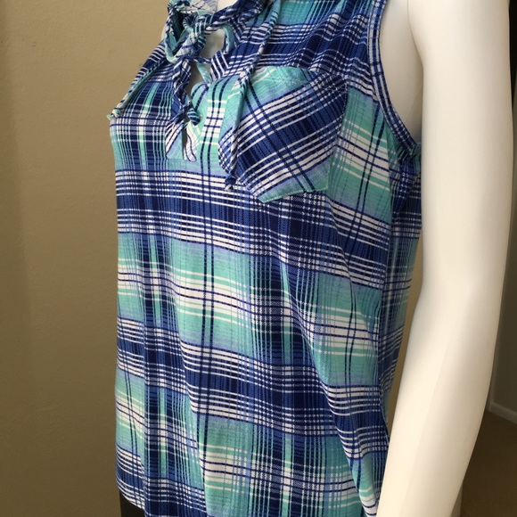 M. Fasis Tops - M. Fasis plaid sleeveless shirt